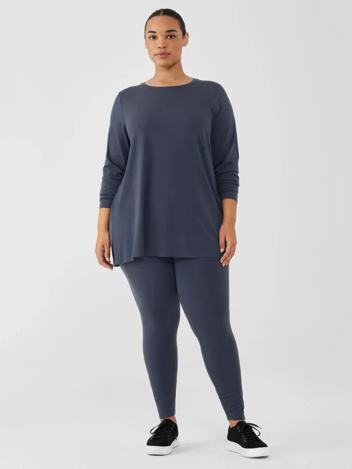 Shop Eileen Fisher Petite Stretch Jersey Knit Crew Neck Long Top Ocean