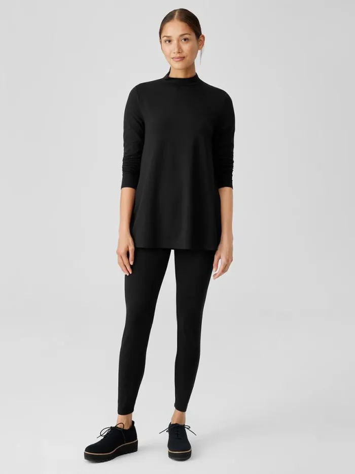 Shop Eileen Fisher Petite Stretch Jersey Knit HighWaisted Leggings Black