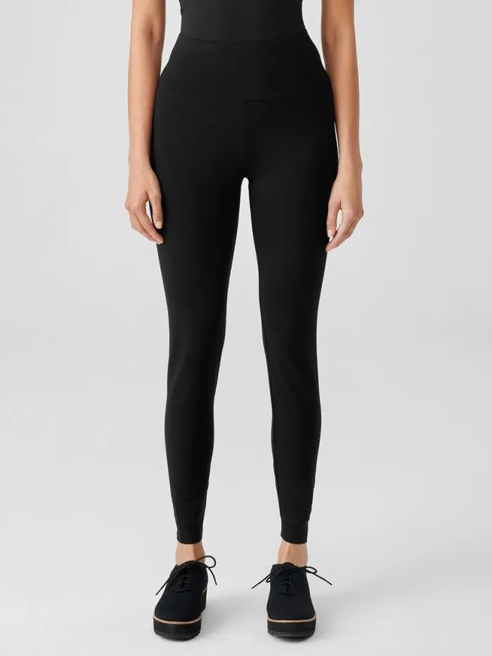 Shop Eileen Fisher Petite Stretch Jersey Knit HighWaisted Leggings Black
