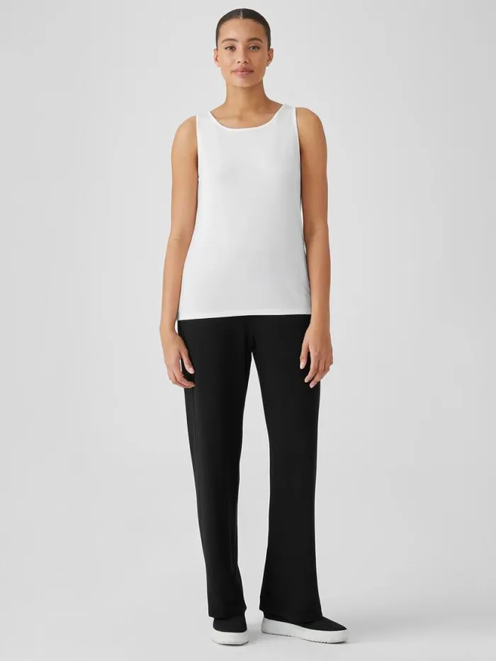 Shop Eileen Fisher Petite Stretch Jersey Knit Jewel Neck Tank White