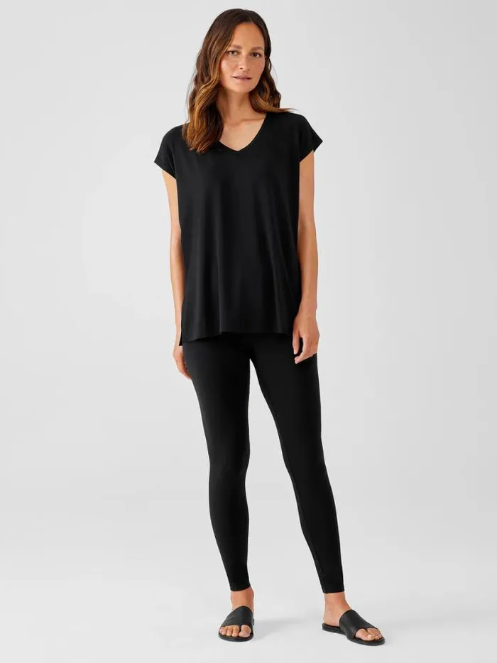 Shop Eileen Fisher Petite Stretch Jersey Knit Leggings Black