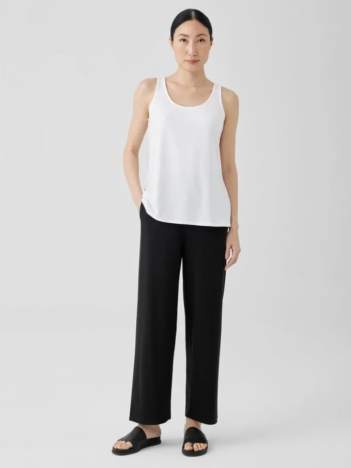 Shop Eileen Fisher Petite Stretch Jersey Knit Straight Pant Black