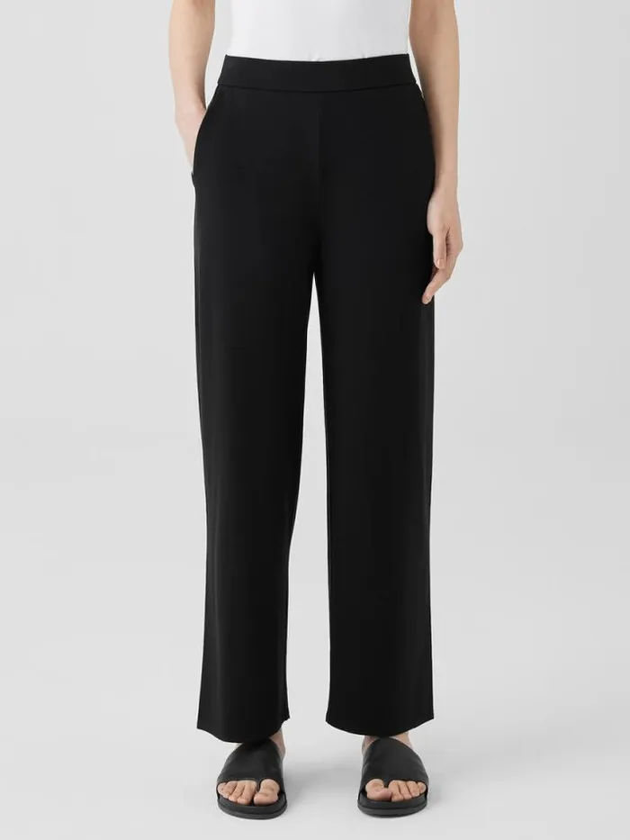 Shop Eileen Fisher Petite Stretch Jersey Knit Straight Pant Black