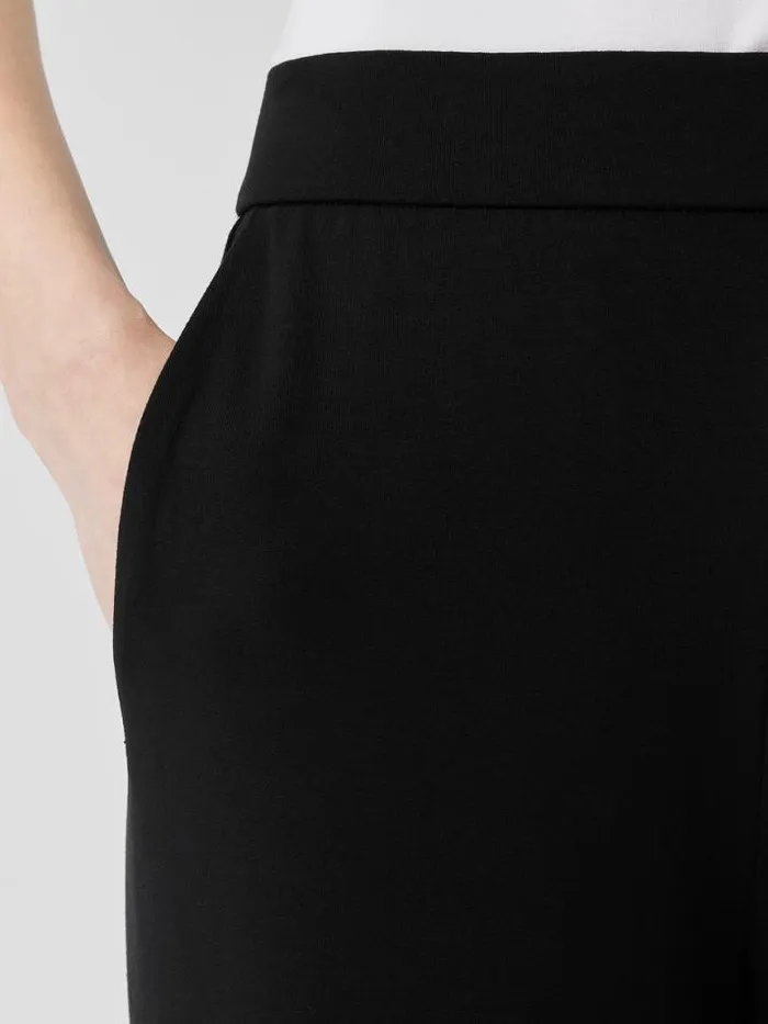 Shop Eileen Fisher Petite Stretch Jersey Knit Straight Pant Black