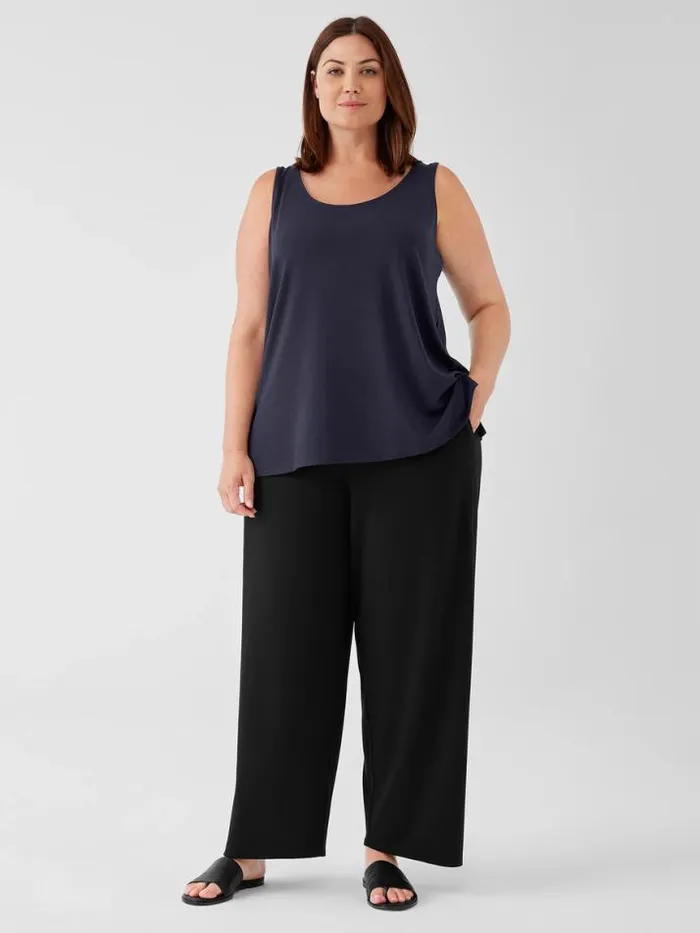 Shop Eileen Fisher Petite Stretch Jersey Knit Straight Pant Black