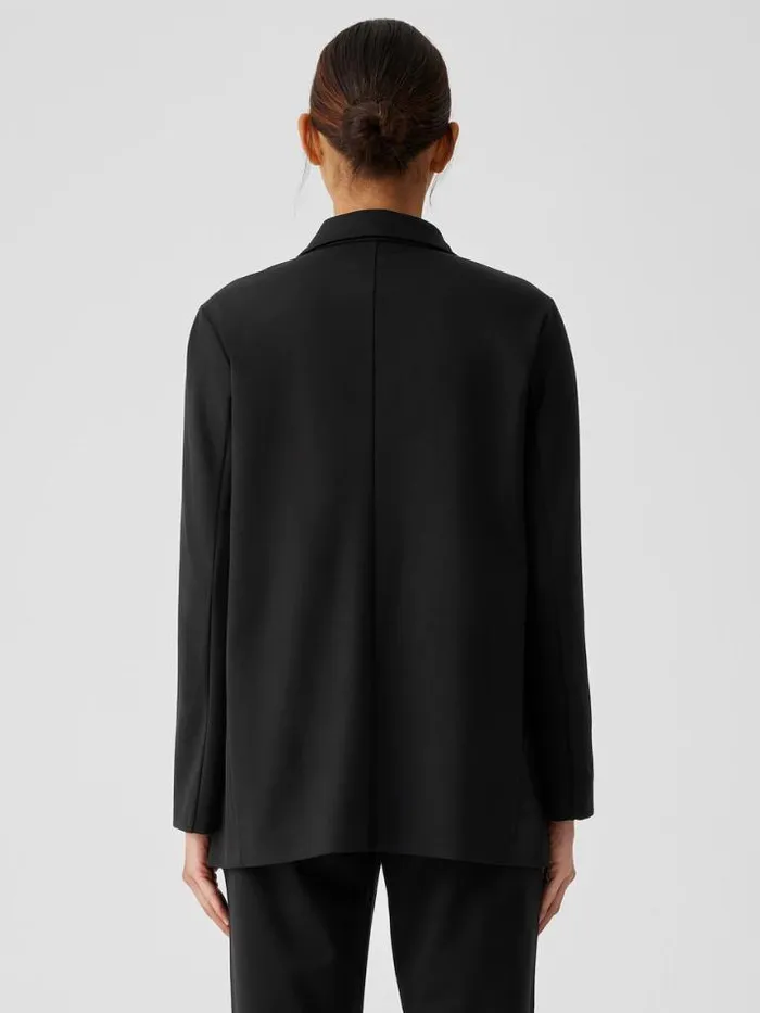 Shop Eileen Fisher Petite Washable Flex Ponte Notch Collar Long Blazer Black