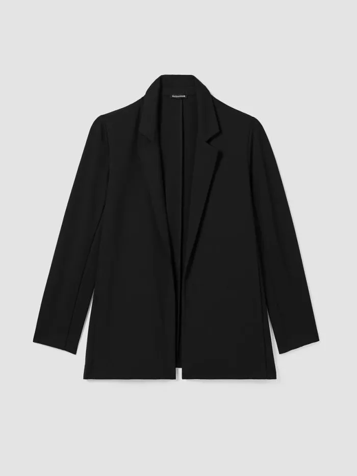 Shop Eileen Fisher Petite Washable Flex Ponte Notch Collar Long Blazer Black