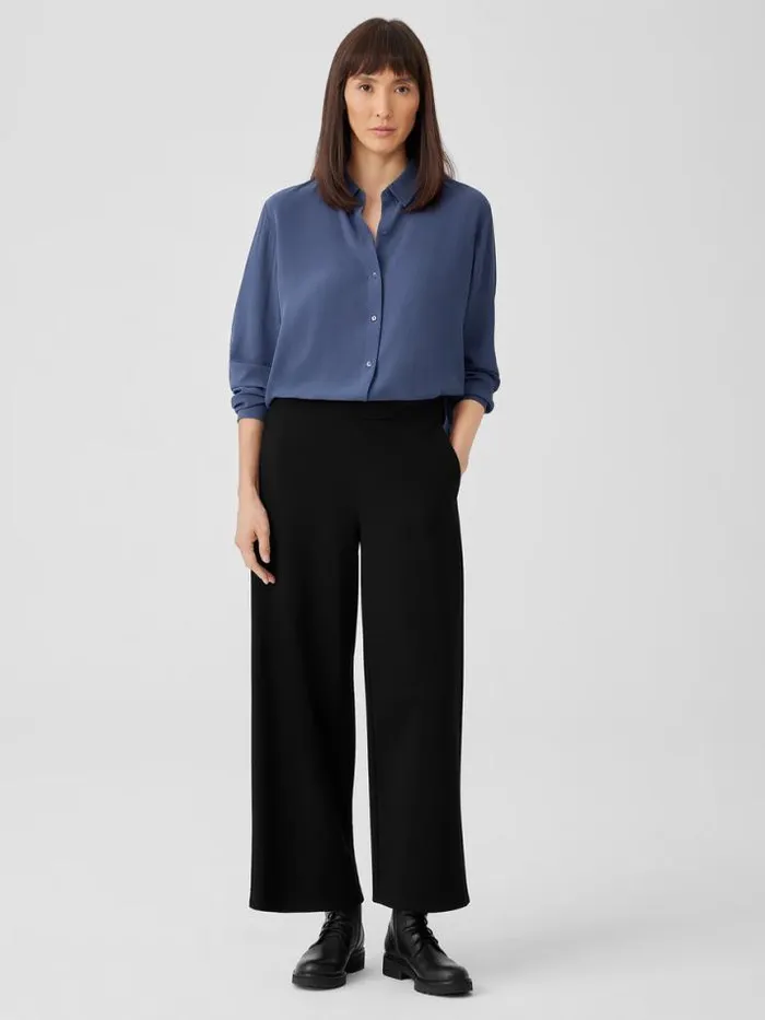Shop Eileen Fisher Petite Washable Flex Ponte WideLeg Pant Black