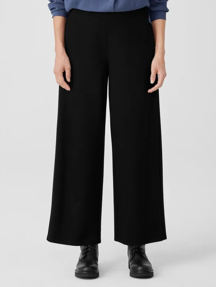 Shop Eileen Fisher Petite Washable Flex Ponte WideLeg Pant Black