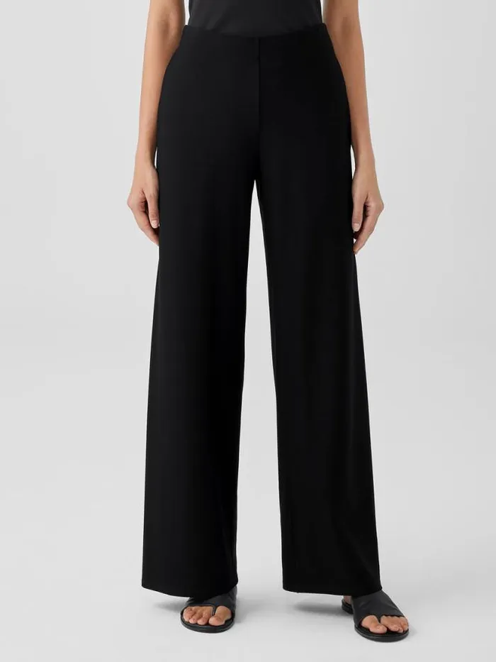 Shop Eileen Fisher Petite Washable Stretch Crepe HighWaisted Wide Pant Black