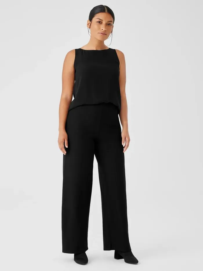 Shop Eileen Fisher Petite Washable Stretch Crepe HighWaisted Wide Pant Black