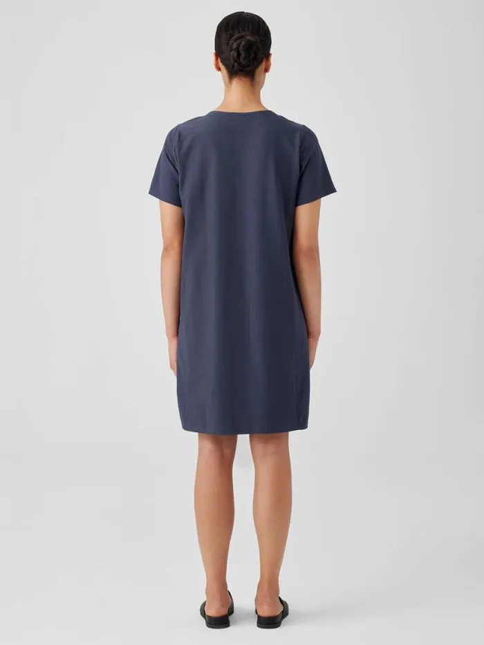 Shop Eileen Fisher Petite Washable Stretch Crepe Jewel Neck Dress Ocean