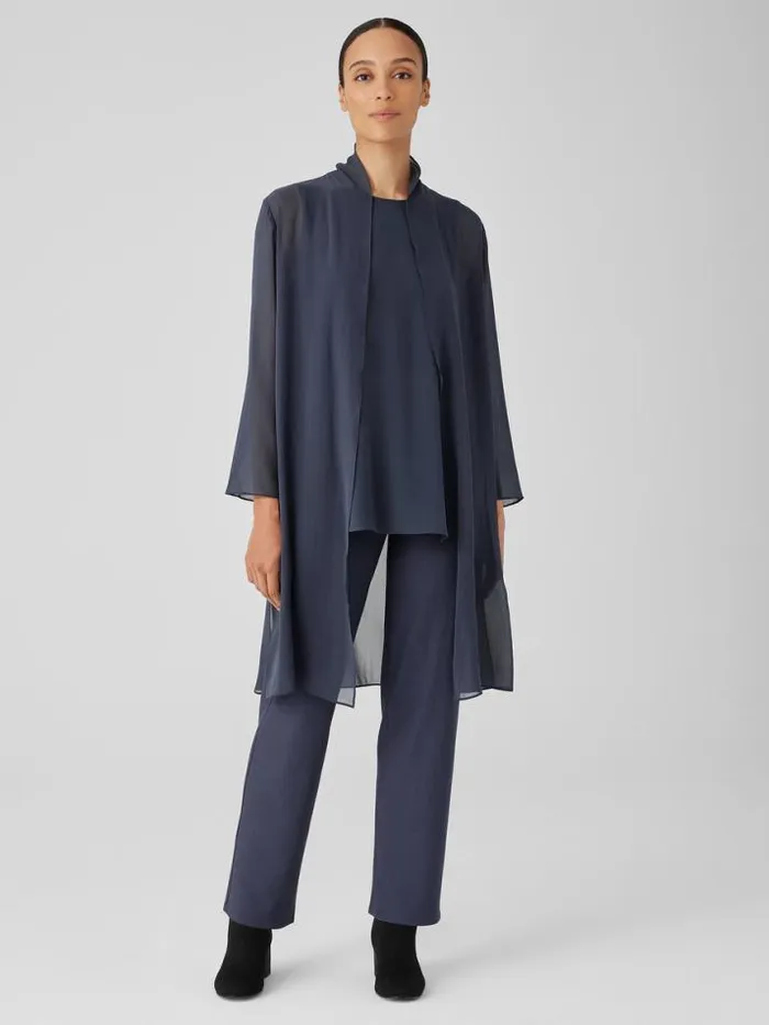 Shop Eileen Fisher Petite Washable Stretch Crepe Straight Pant Ocean