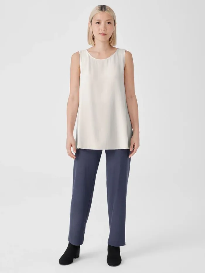 Shop Eileen Fisher Petite Washable Stretch Crepe Straight Pant Ocean