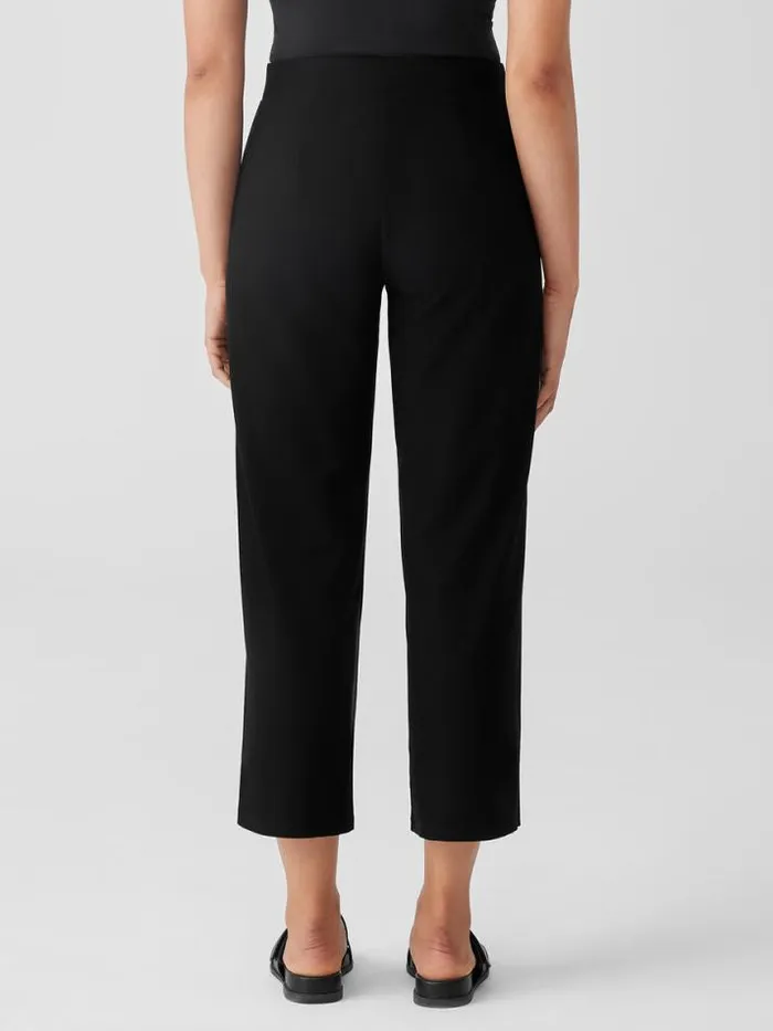 Shop Eileen Fisher Petite Washable Stretch Crepe Straight Pant With Yoke Black