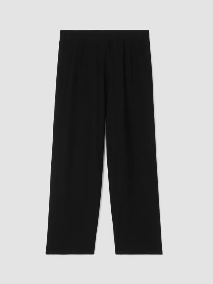 Shop Eileen Fisher Petite Washable Stretch Crepe Straight Pant With Yoke Black