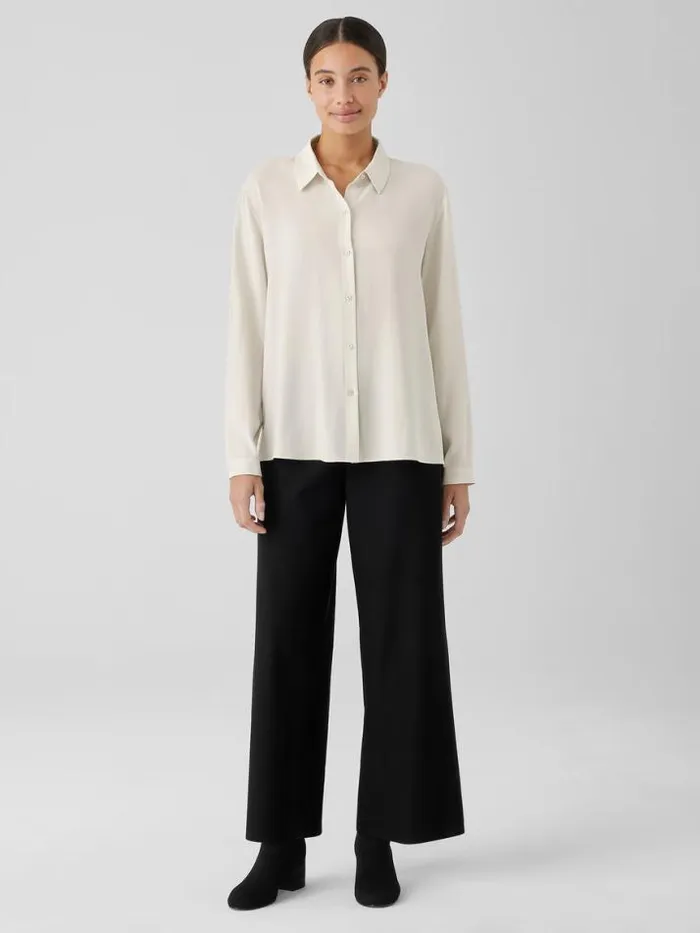 Shop Eileen Fisher Petite Washable Stretch Crepe WideLeg Pant Black