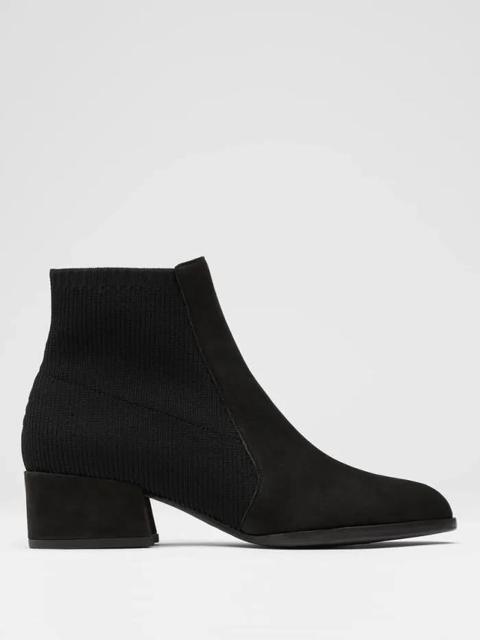 Shop Eileen Fisher Shoes Aesop Tumbled Nubuck And Recycled Stretch Knit Bootie Black Shop Eileen Fisher Shoes Aesop Tumbled Nubuck And Recycled Stretch Knit Bootie Black