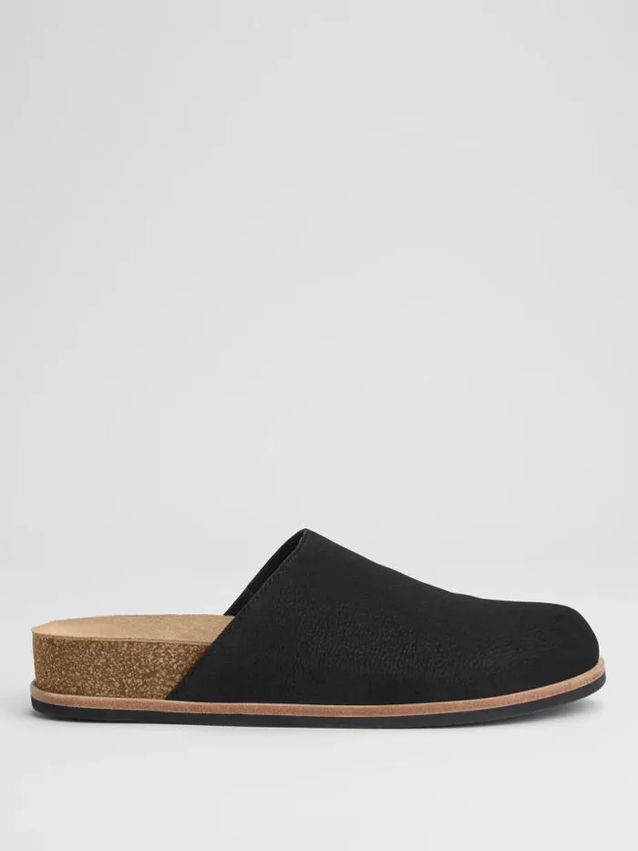 Shop Eileen Fisher Shoes Bios Tumbled Nubuck Mule Blacknatural