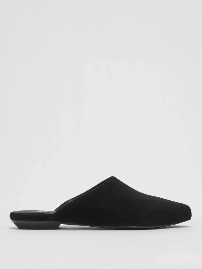 Shop Eileen Fisher Shoes Blog Suede Mule Black