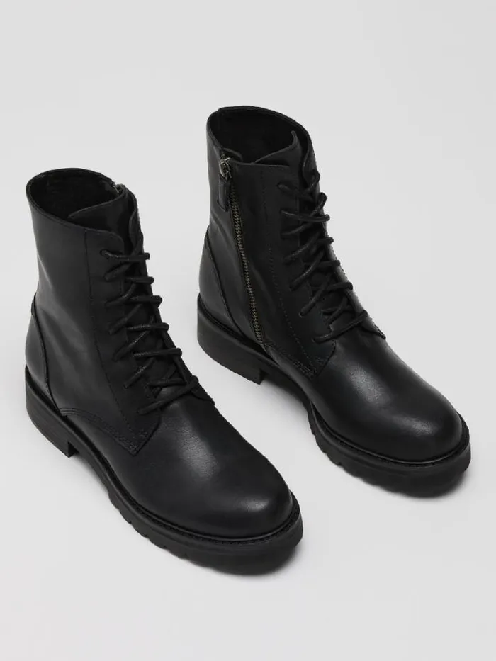 Shop Eileen Fisher Shoes Coin Leather Bootie Black