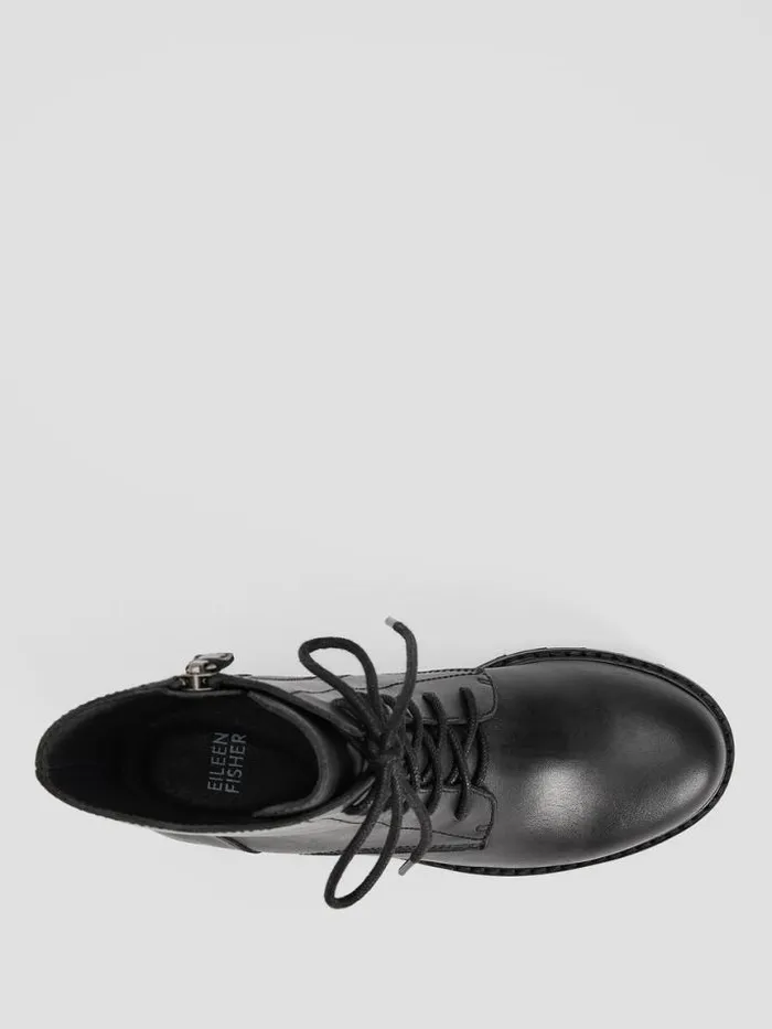 Shop Eileen Fisher Shoes Coin Leather Bootie Black