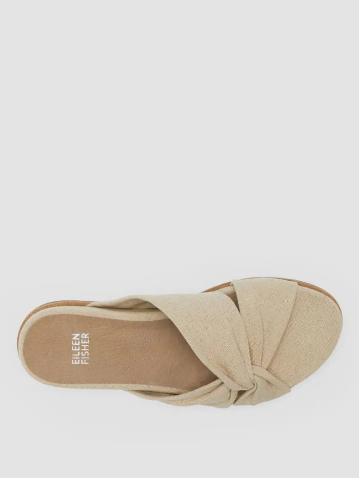 Shop Eileen Fisher Shoes Dello Linen Wedge Sandal Natural