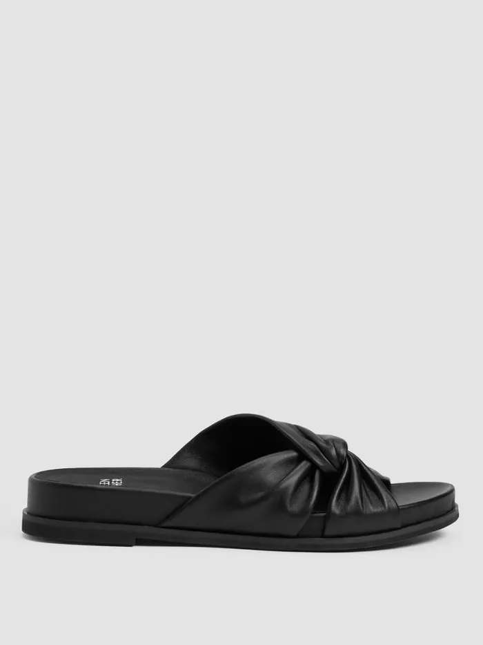 Shop Eileen Fisher Shoes Dello Nappa Leather Wedge Sandal Black