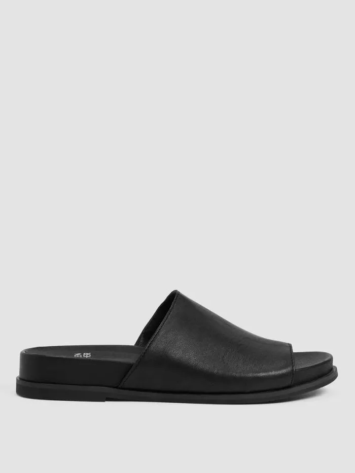 Shop Eileen Fisher Shoes Dotes Tumbled Leather Wedge Sandal Black