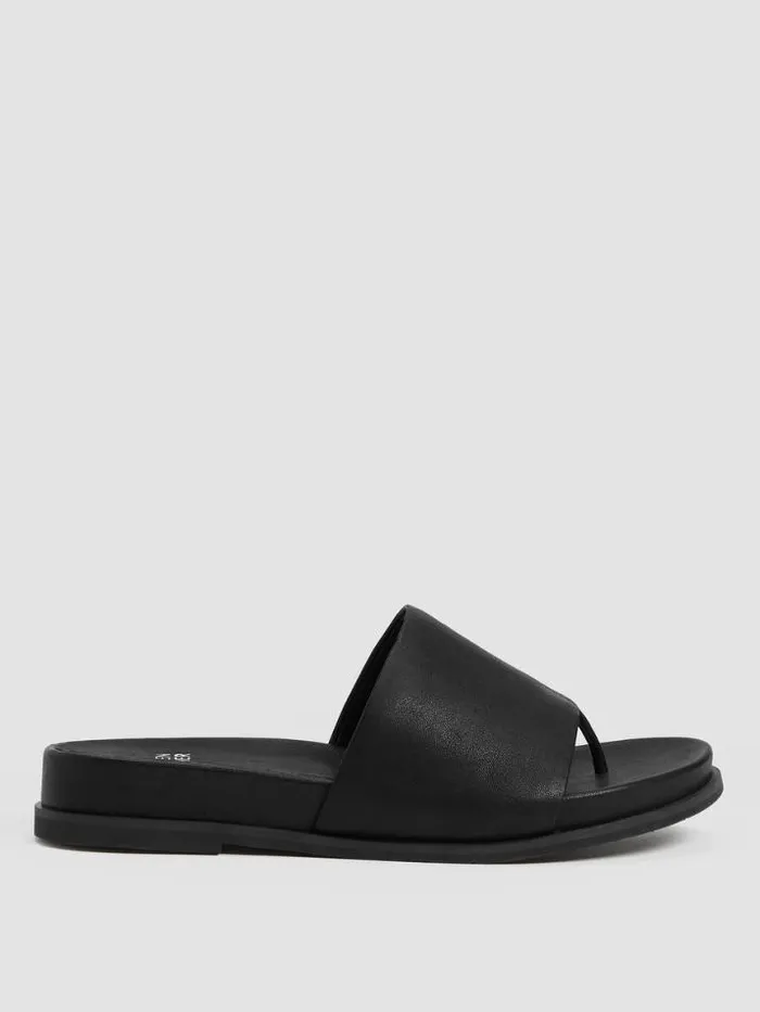 Shop Eileen Fisher Shoes Duet Tumbled Leather Sandal Black