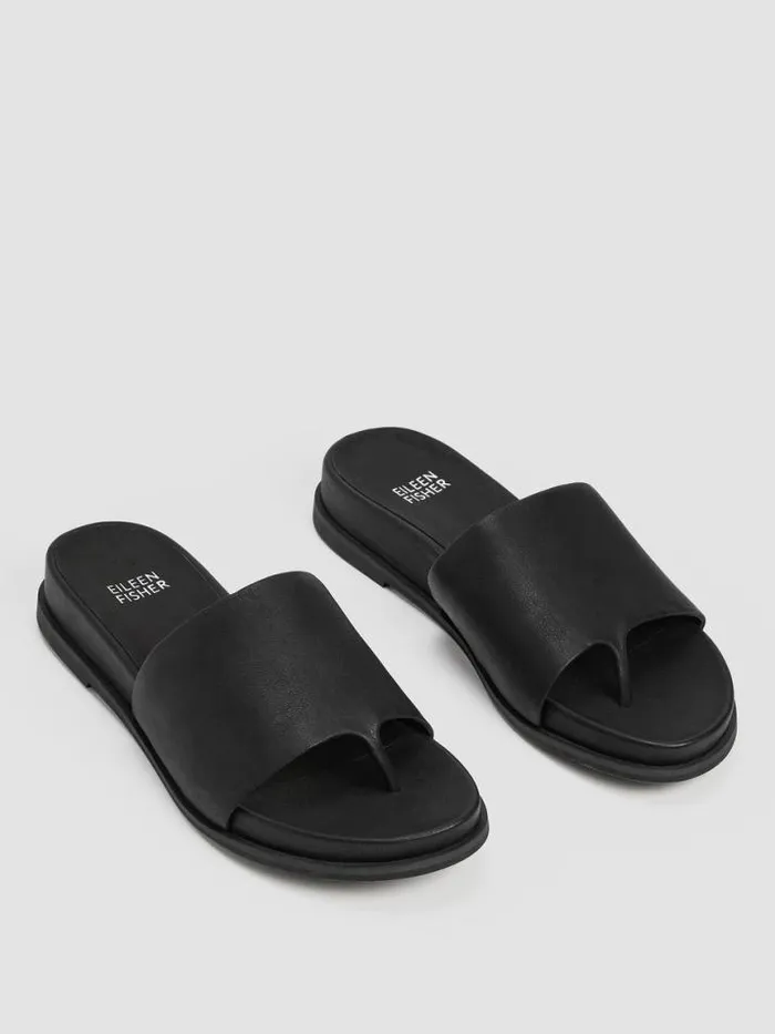 Shop Eileen Fisher Shoes Duet Tumbled Leather Sandal Black