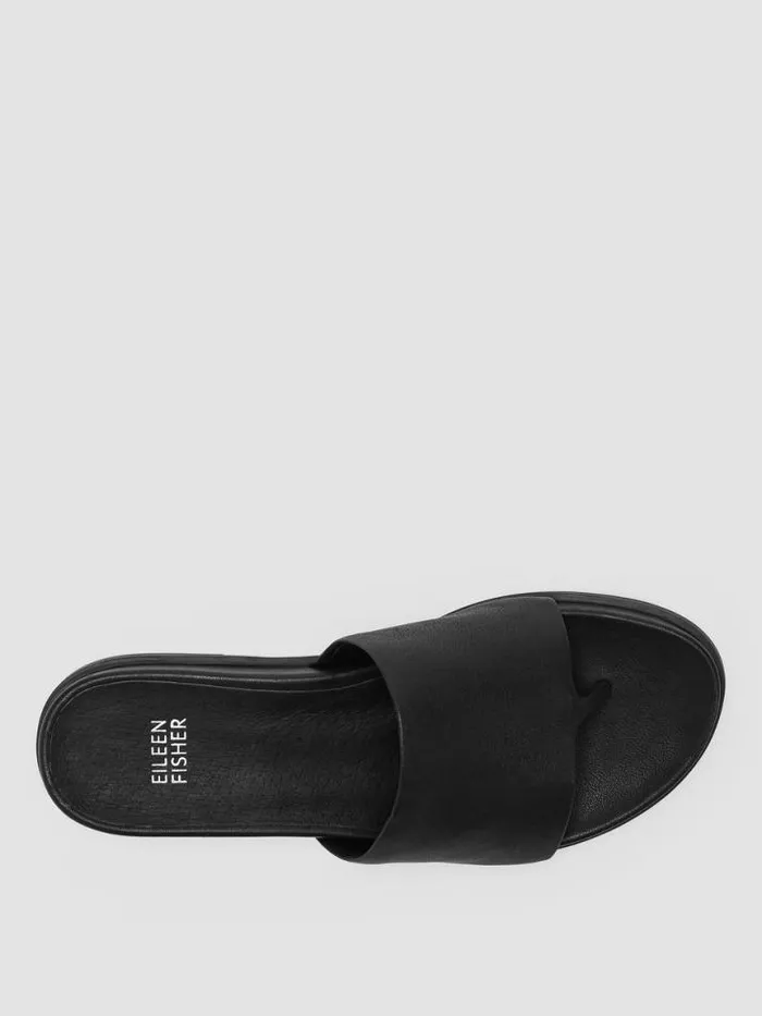 Shop Eileen Fisher Shoes Duet Tumbled Leather Sandal Black