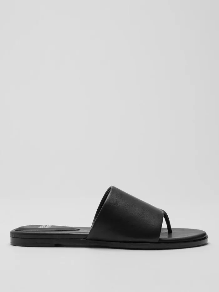 Shop Eileen Fisher Shoes Edge Leather Slide Sandal Black
