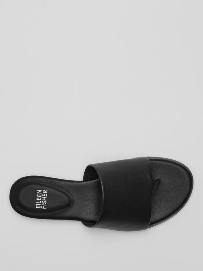 Shop Eileen Fisher Shoes Edge Leather Slide Sandal Black