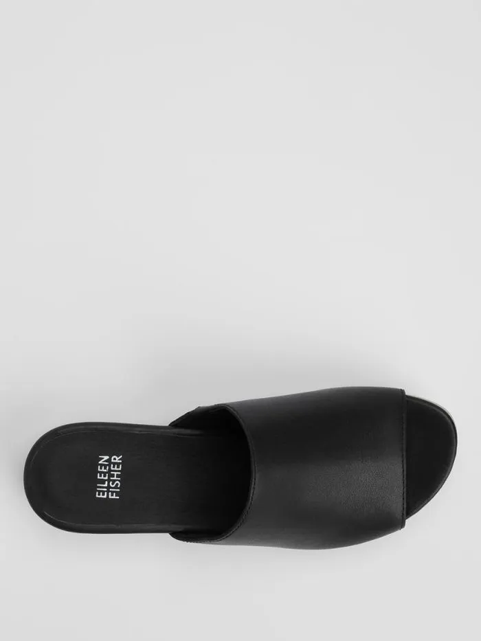 Shop Eileen Fisher Shoes Novel Leather Wedge Sandal Black