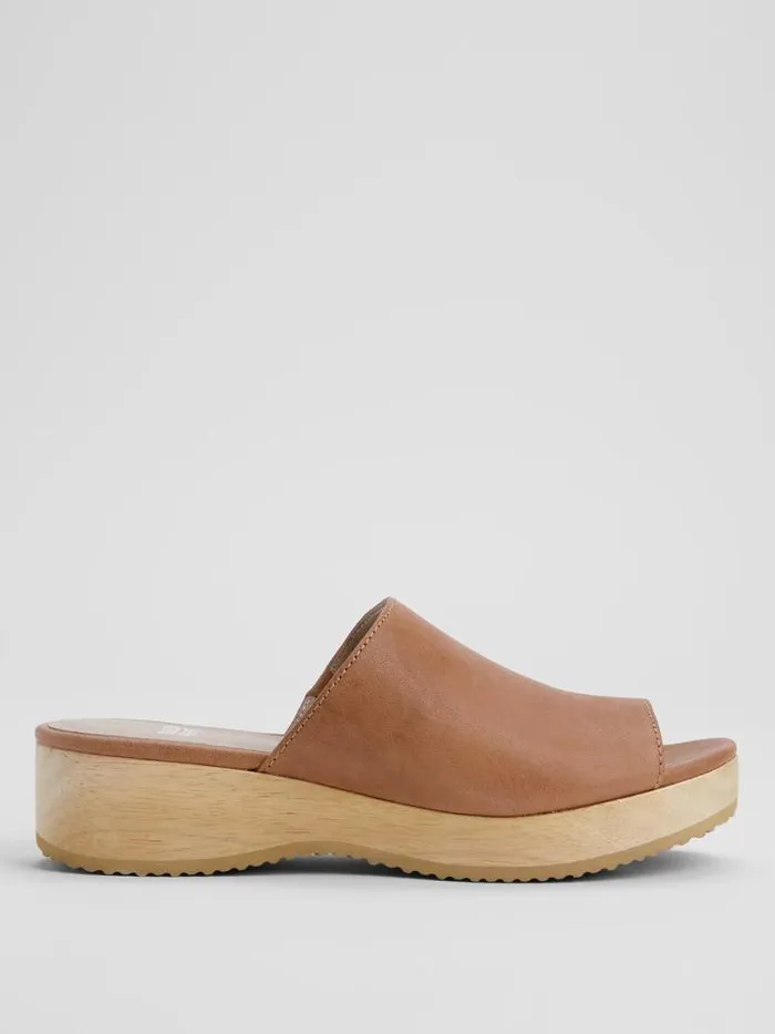 Shop Eileen Fisher Shoes Novel Tumbled Leather Wedge Sandal Cognac