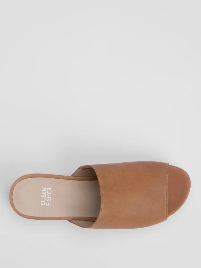 Shop Eileen Fisher Shoes Novel Tumbled Leather Wedge Sandal Cognac
