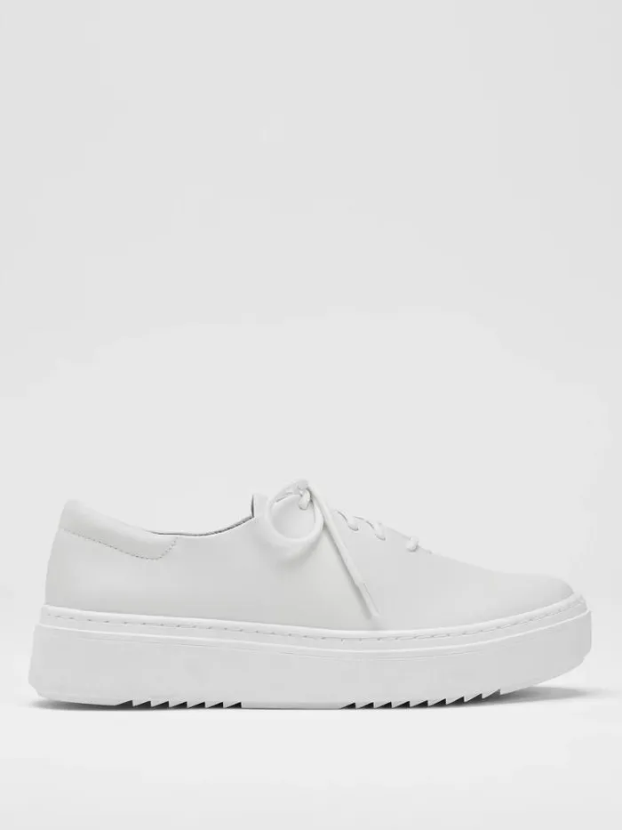 Shop Eileen Fisher Shoes Penni Leather Wedge Sneaker White