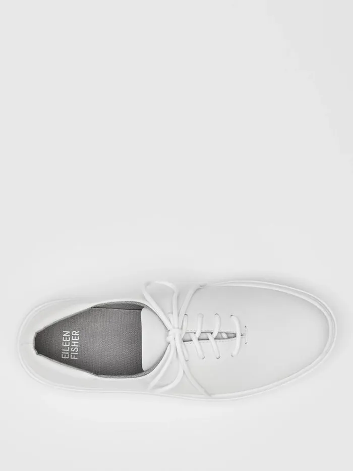 Shop Eileen Fisher Shoes Penni Leather Wedge Sneaker White