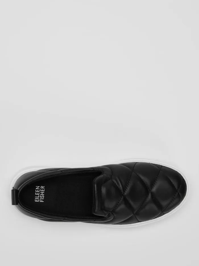 Shop Eileen Fisher Shoes Poem Nappa Leather Platform Sneaker Black