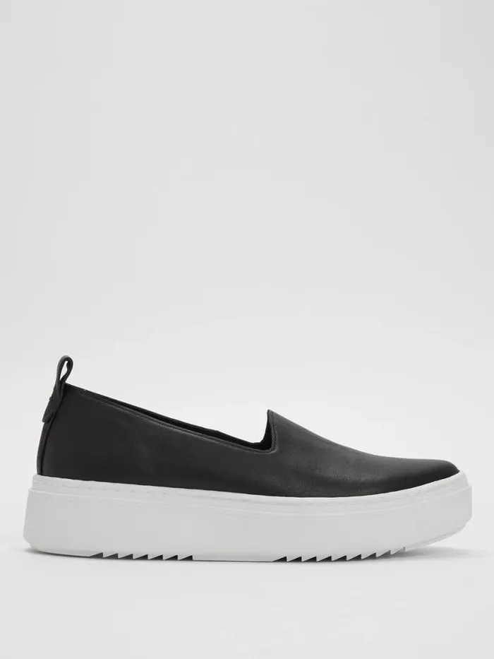 Shop Eileen Fisher Shoes Prosper Platform Sneaker In Leather Black