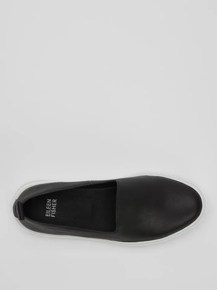 Shop Eileen Fisher Shoes Prosper Platform Sneaker In Leather Black