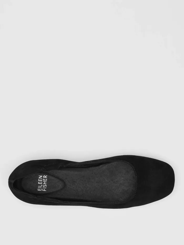 Shop Eileen Fisher Shoes Selle Suede Ballet Flat Black
