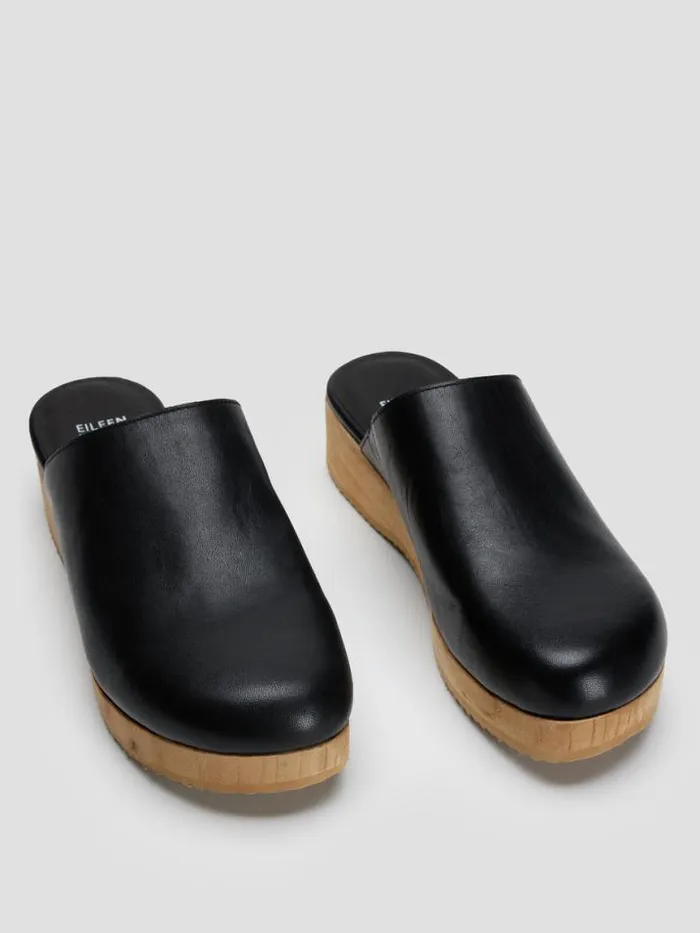 Shop Eileen Fisher Shoes Smooth Leather Clog Black