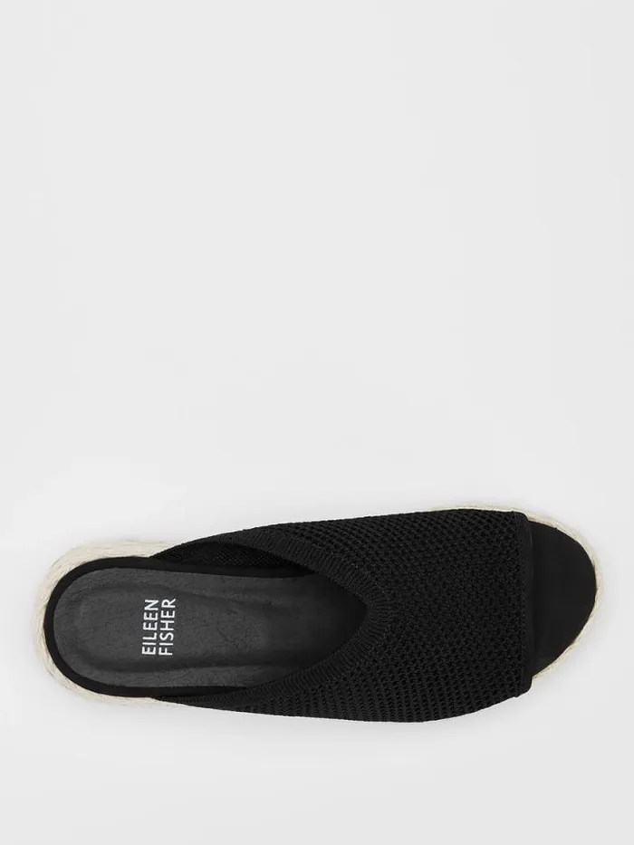 Shop Eileen Fisher Shoes Tali Recycled Stretch Knit Espadrille Wedge Sandal Black