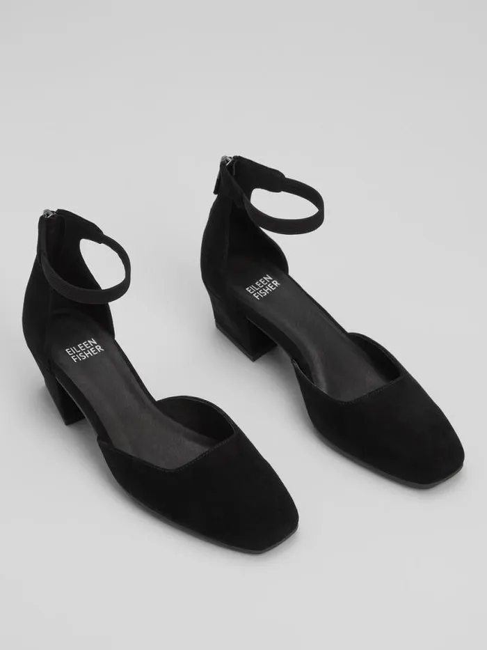 Shop Eileen Fisher Shoes Veery Suede Pump Black