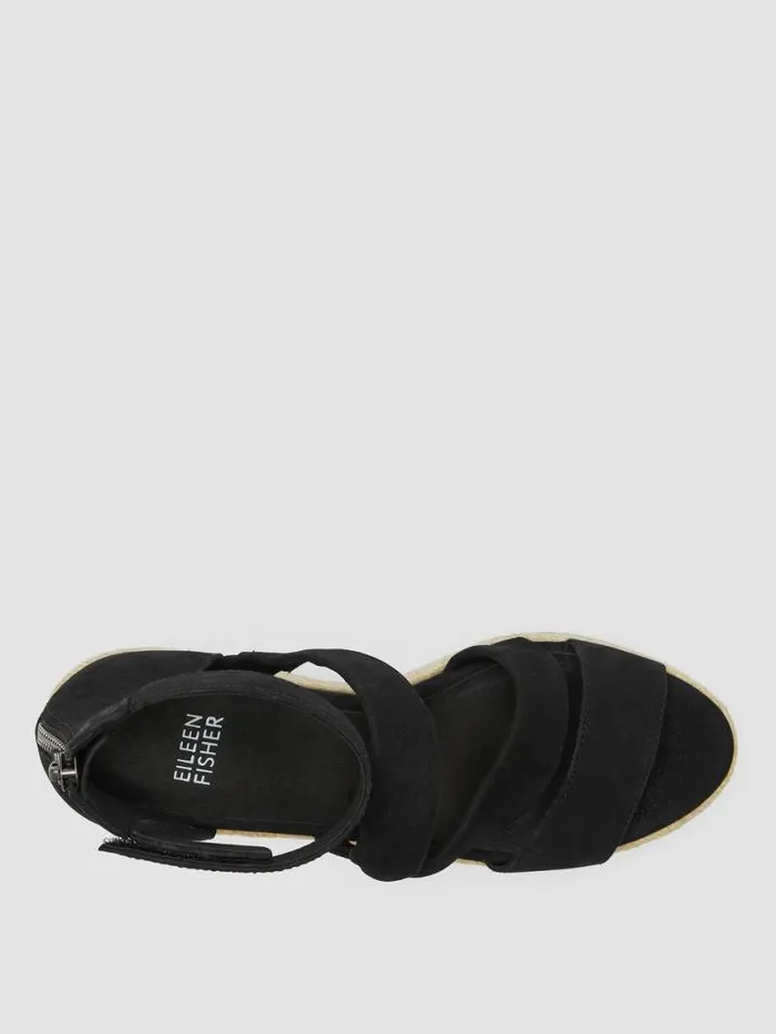 Shop Eileen Fisher Shoes Wisp Tumbled Nubuck Espadrille Black