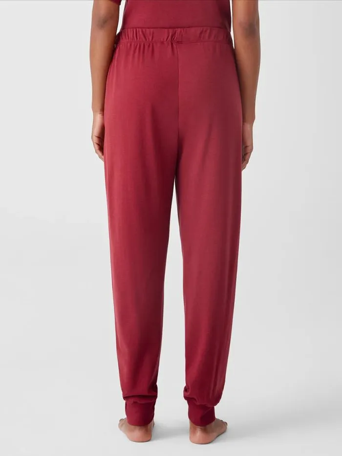 Shop Eileen Fisher Sleepwear Cozy Organic Cotton Interlock Jogger Pant Cranberry
