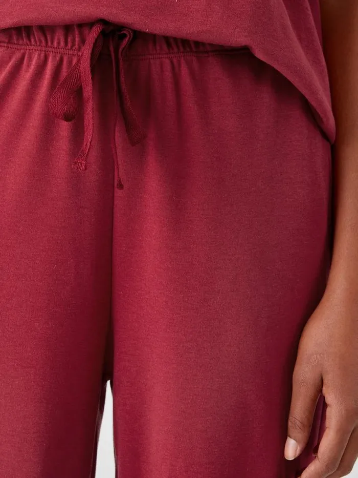 Shop Eileen Fisher Sleepwear Cozy Organic Cotton Interlock Jogger Pant Cranberry