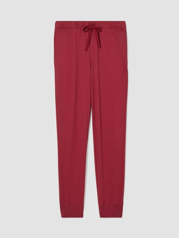 Shop Eileen Fisher Sleepwear Cozy Organic Cotton Interlock Jogger Pant Cranberry